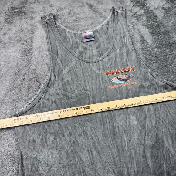 Vintage 90s Hawaii Maui Triggerfish Shirt Tank Mens L Humuhumu Surfer Beach Tee - Picture 5 of 6